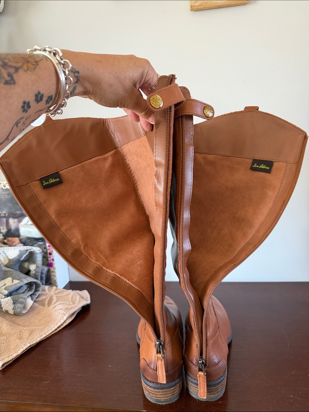 Sam Edelman Penny Riding Boots Equestrian Whiskey Leather US 6 Timeless Classic - Picture 14 of 16